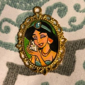 Jasmine ,mini charm acrylic paint ,for necklace.